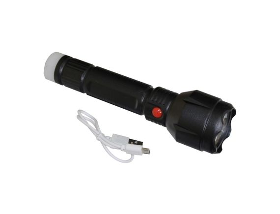 Фонарик аккумуляторный ручной LED FL5 1+1W 6500K 3/4H 100L bat: 3.7V 1.2A Black Ny95001244