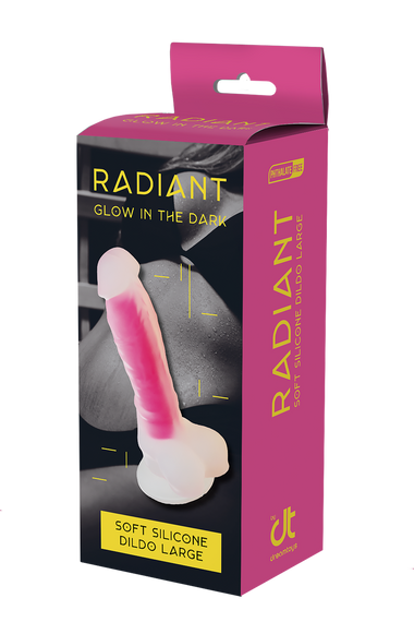 Фалоімітатор Dream Toys, що світиться RADIANT SOFT SILICONE GLOW IN THE DARK DILDO LARGE PINK sexstyle | Зображення 9