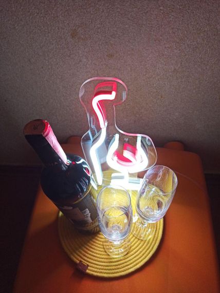 Неоновий світильник Пляшка вино бокал 300х130 acr-n000002 | Зображення 9