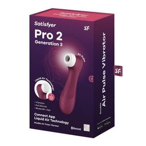 Клиторальный стимулятор - Satisfyer Pro 2 Generation 3 With Liquid Air Wine Red Bluetooth/(App) Sex Aura