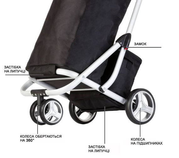 Сумка-візок ShoppingCruiser 3 Wheels Black (604349) | Зображення 6