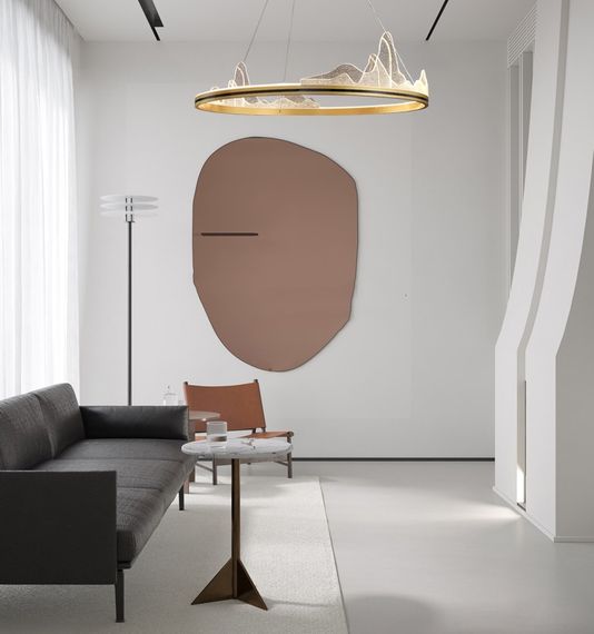 Люстра світлодіодна підвісна LED світильник для квартири на стелю лед 26900 Латунь 40-150х80х80 см. | Зображення 1