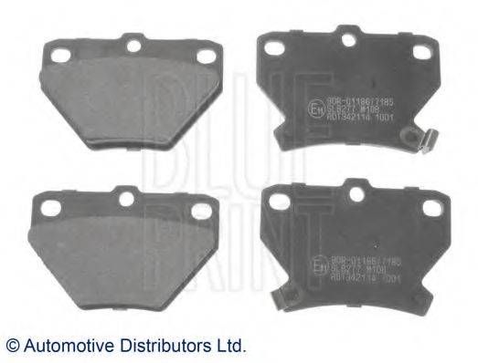 Колодки гальмівні задні дискові Toyota (вир-во Blue Print) BLUE PRINT ADT342114 на TOYOTA VITZ (SCP1_, NLP1_, NCP1_)