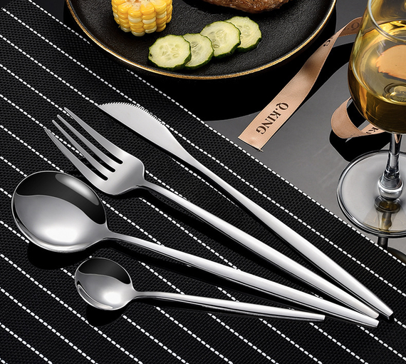 Набір столових приладів Kitchen Ware 24 шт. з нержавіючої сталі на 6 персон Silver | Зображення 2