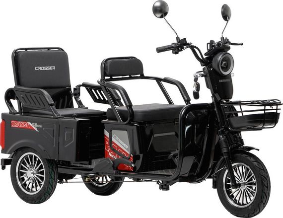 Електротрайк Crosser Transit TR-5 1500W 72V 24Ah, вантажний триколісний електроскутер до 60 км, 3 місця | Зображення 1