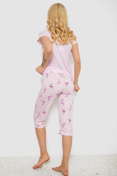 Пижама женская с принтом  -уценка, цвет розовый, 243R7097-U | Зображення 3