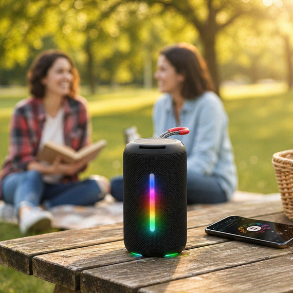 Портативна Bluetooth колонка JC-500 10 Вт з RGB LED підсвічуванням, акумуляторна бездротова міні-колонка | Зображення 1