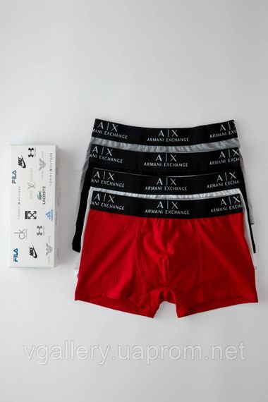 Мужские трусы Armani Exchange, мужские боксеры Армани, хлопковые трусы Армани Премиум качества XXXL, Красный | Зображення 1