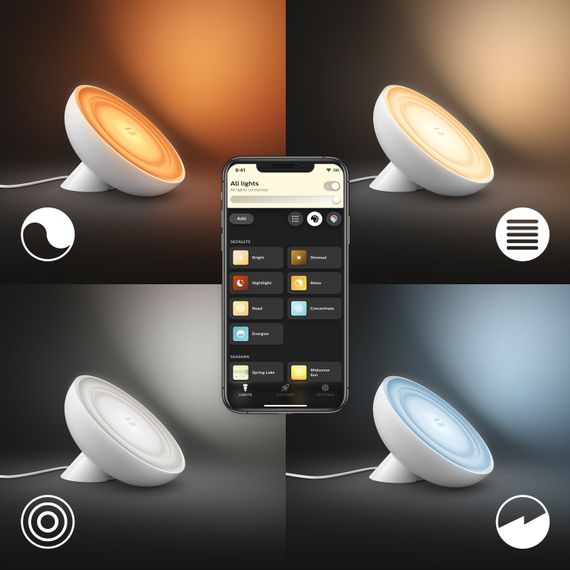 Philips Hue Настільна лампа Bloom, 2000K-6500K, Color, Bluetooth, з димером, біла (929002375901) | Зображення 2