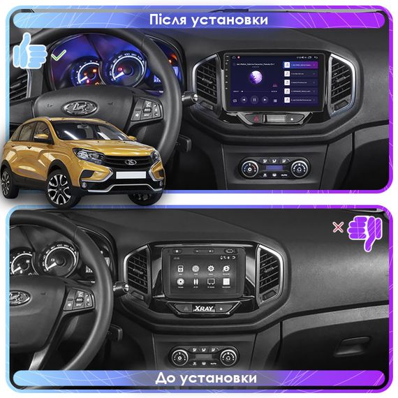 Штатная магнитола Lesko для LADA (ВАЗ) XRAY I 2015-н.в. экран 9" 4/64Gb 4G Wi-Fi GPS Top Лада | Зображення 2