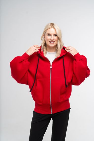 Толстовка жіноча червона тепла, XL | Зображення 4