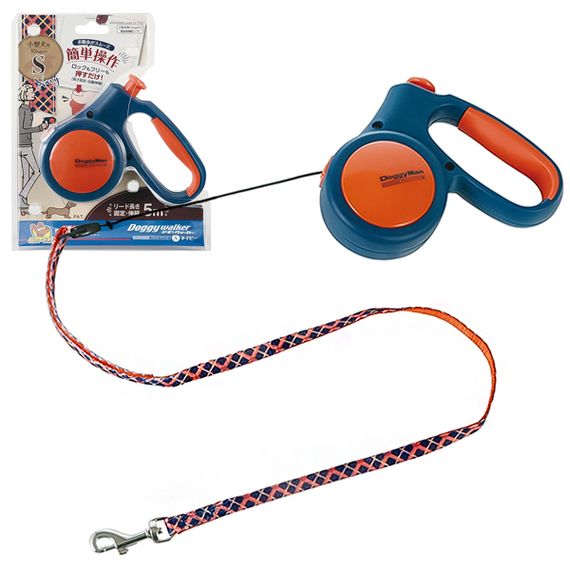 Рулетка DoggyMan Retractable Lead Trad Style S, трос 5 м, синий
