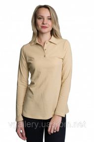 Футболка жіноча ПОЛО з довгим рукавом -  тканина - лакоста