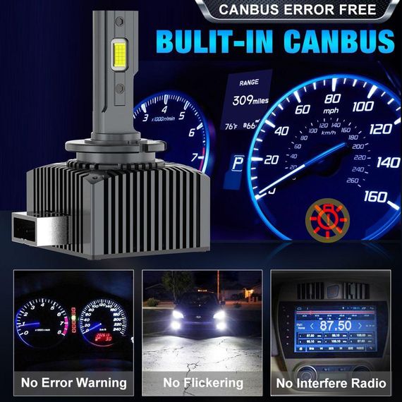 Комплект (2 штуки ) світлодіодних ламп XSTORM D1S LED – 160W, 30 000 LM, 6500K, 12V Canbus, Білий Колір | Зображення 2