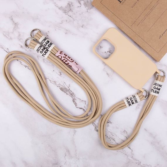 Чехол TPU two straps California для Apple iPhone 13 (6.1") Бежевый / Beige | Зображення 5