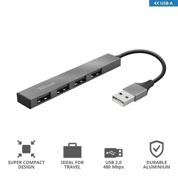 USB-хаб Trust Halyx Aluminium 4-Port Mini USB Hub (23786_TRUST) | Зображення 9