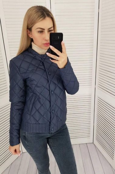 Куртка з ефектом стьобання, арт.310, темно синій | Зображення 4