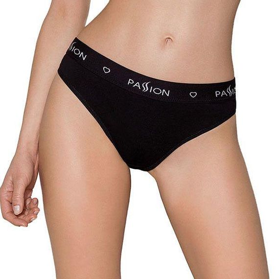 Трусики-сліпи з бавовни та еластаном Passion PS004 PANTIES S, black Sex Aura
