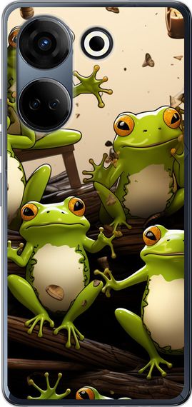 Чехол на Tecno Camon 20 Pro Жабки "5656u-3100-17620"