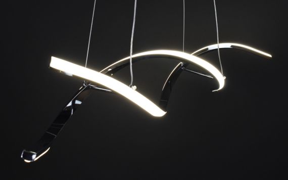 Люстра світлодіодна підвісна LED світильник для квартири на стелю лед 27355 Хром 25-100х14х103 см. | Зображення 9