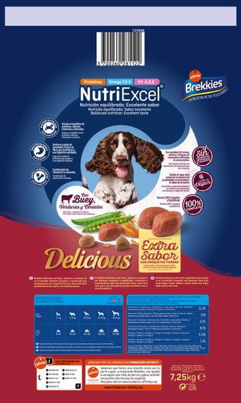 Сухий корм із яловичиною для собак Brekkies Dog Delice Meat, 7.25 кг | Зображення 1