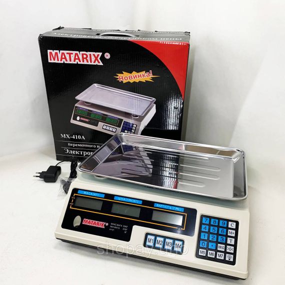 Весы торговые электронные 50кг MATARIX MX-410A 50 кг, Весы с платформой для торговли ручные 50 кг CR-93 | Зображення 6