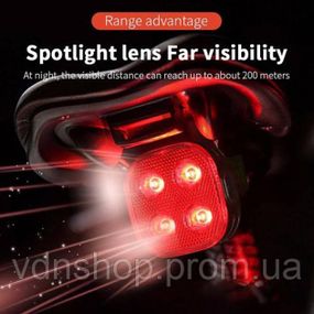 Розумний задній ліхтар для велосипеда, Стоп-сигнал на раму велосипеда, Задній акумуляторний велоліхтар CT-59