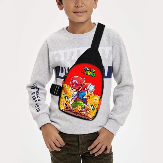 Сумка через плече дитяча Супер Маріо 29х17 см сумка слінг для хлопчика (02167)