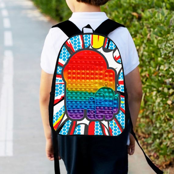 Рюкзак дитячий Поп Іт 34х27см, міський ранець для хлопчика з принтом (00404)