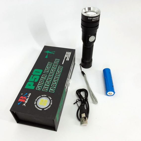 Фонарь лед тактический BL-611-P50, Фонарик военный, Фонарь ручной металлический, Ручной фонарик cob NX-15 | Зображення 8