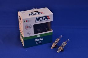 Лампа автомобільна H1 12 V 55 W P14.5S EXTRA LIFE (2шт) (ближня/даля, протитуманна) MTA 80115 ELB21
