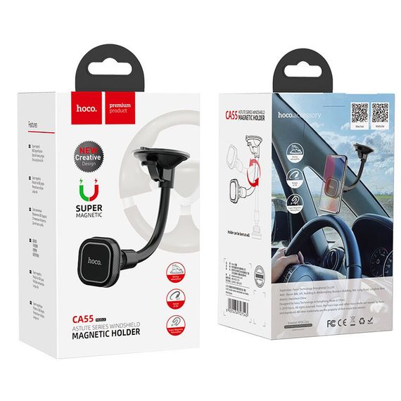 Автодержатель Hoco CA55 магнитный Черно - серый | Зображення 6