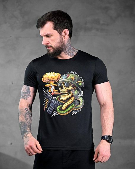 Тактична потоотвідна футболка кобра чорна ПП7599