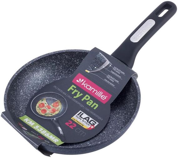 Сковорода Kamille Karelian Ø22см індукційна з мармуровим антипригарним покриттям | Зображення 3