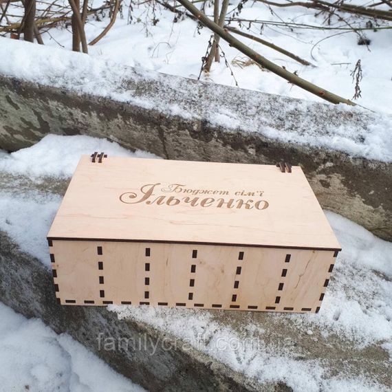 Дерев'яна коробка скринька для грошей сімейний бюджет Органайзер для сімейного бюджету | Зображення 2