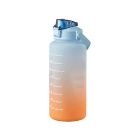 Стильна пластикова пляшка для води 2000мл.  Блакитна матова