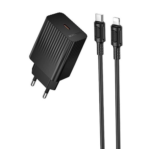 МЗП Borofone BAS75A Source PD30W (1USB-C) + кабель Type-C to Lightning Black