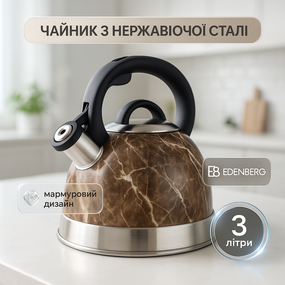 Чайник метталический газовый, Чайник из нержавейки с бакелитовой ручкой для воды на газ UR-38