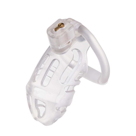 Клітка для пеніса LOCKINK SEVANDA Plastic Penis Chastity Cage, прозора, 3 кільця різних розмірів | Зображення 7