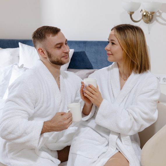 Халат SoundSleep SHAWL шалевий махровий велюровий S білий (94194104) | Зображення 3
