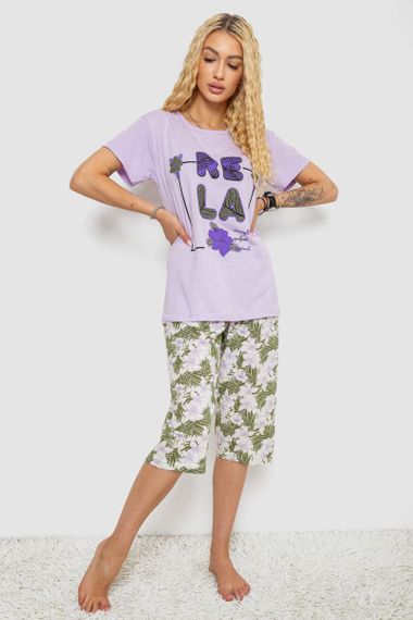 Пижама женская с принтом  -уценка, цвет сиреневый, 243R3755-U-2 | Зображення 1