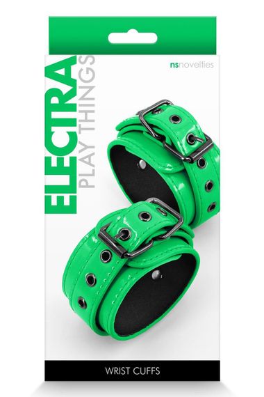 Наручники NS Novelties ELECTRA WRIST CUFFS GREEN Sex Aura | Зображення 1