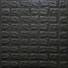 3D панель самоклеюча цегла Чорний 700х770х7мм (019-7) SW-00000063