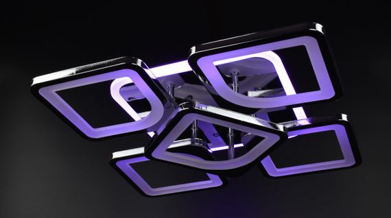 Люстра світлодіодна стельова LED світильник для квартири на стелю лед з пультом 26113 Хром 11х40х40 см. | Зображення 7