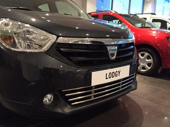 Решітка в бампер (нерж) для Dacia Lodgy 2013↗ рр. | Зображення 7