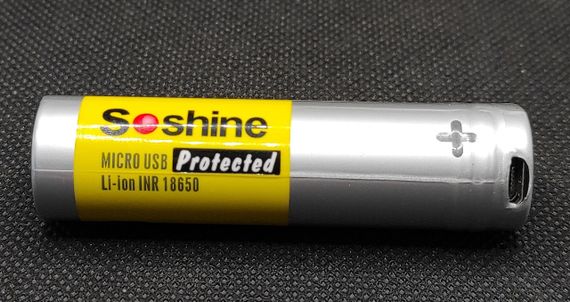 Аккумулятор Soshine 18650 3,7V 2200mAh с защитой и зарядкой от microUSB ( 1шт. ) | Зображення 2
