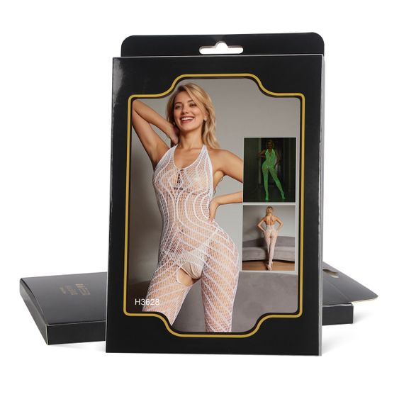 Комбінезон з тканини що світиться у темряві Star Night з доступом, білий, XS-M Sex Aura | Зображення 7