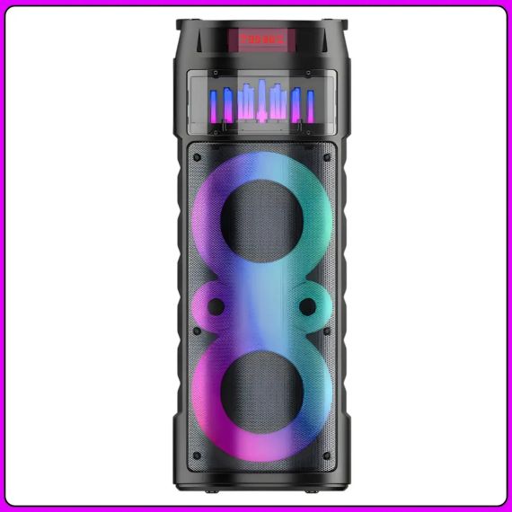Портативна Bluetooth колонка 2х6.5" з дротовим мікрофоном і пультом ДК JQS6221 30W | Зображення 4