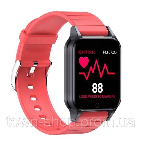 Смарт часы Smart Watch T96 стильные с защитой от влаги и пыли с измерением температура тела. Цвет: красный | Зображення 3
