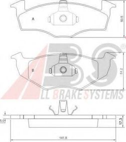 Колодка гальм. диск. SEATSKODAVW AROSAFABIALUPOPOLO передн. (вир-во ABS) A.B.S. 36969 на VW POLO (6N1)